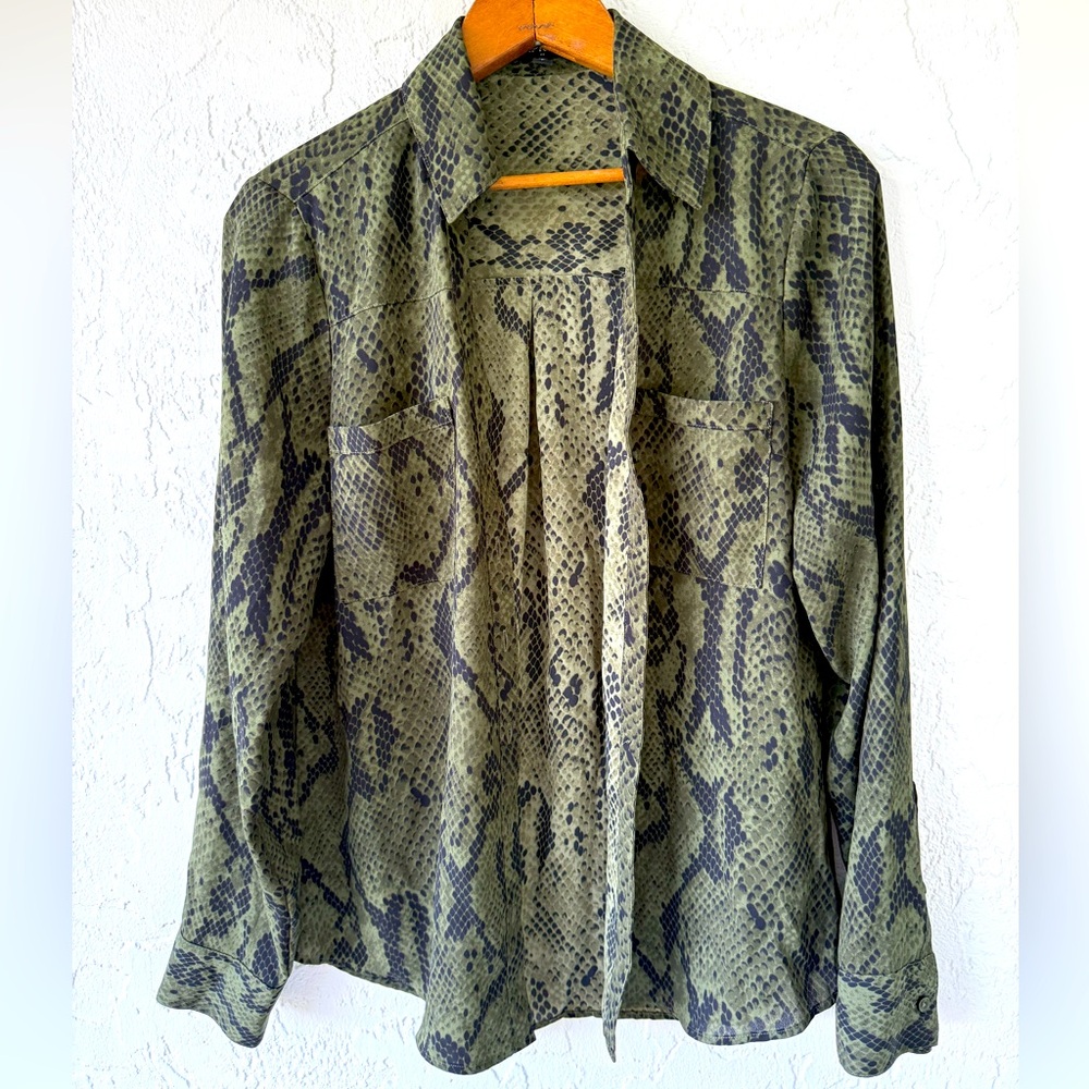 Express green Snake Print Blouse S